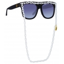 Linda Farrow - Dakota Flat Top Sunglasses in Black Gray - LFL1304C2SUN - Linda Farrow Eyewear