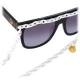 Linda Farrow - Dakota Flat Top Sunglasses in Black Gray - LFL1304C2SUN - Linda Farrow Eyewear