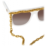 Linda Farrow - Dakota Flat Top Sunglasses in White - LFL1304C3SUN - Linda Farrow Eyewear