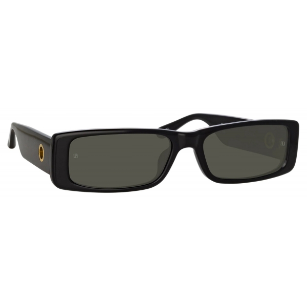 Linda Farrow - Dania Rectangular Sunglasses in Black - LFL1201C1SUN - Linda Farrow Eyewear