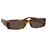 Linda Farrow - Dania Rectangular Sunglasses in Tortoiseshell - LFL1201C2SUN - Linda Farrow Eyewear