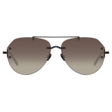 Linda Farrow - Duit Aviator Sunglasses in Black - LFL1266C1SUN - Linda Farrow Eyewear