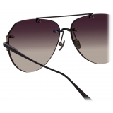 Linda Farrow - Duit Aviator Sunglasses in Black - LFL1266C1SUN - Linda Farrow Eyewear