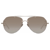 Linda Farrow - Duit Aviator Sunglasses in Light Gold - LFL1266C3SUN - Linda Farrow Eyewear