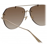 Linda Farrow - Duit Aviator Sunglasses in Light Gold - LFL1266C3SUN - Linda Farrow Eyewear