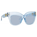 Linda Farrow - Dunaway Oversized Sunglasses in Blue - LFL1049C12SUN - Linda Farrow Eyewear