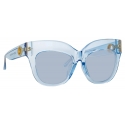 Linda Farrow - Occhiali da Sole Dunaway Oversized in Blu - LFL1049C12SUN - Linda Farrow Eyewear