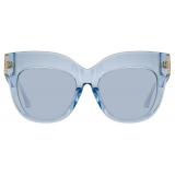 Linda Farrow - Dunaway Oversized Sunglasses in Blue - LFL1049C12SUN - Linda Farrow Eyewear