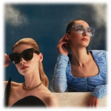 Linda Farrow - Dunaway Oversized Sunglasses in Blue - LFL1049C12SUN - Linda Farrow Eyewear