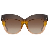 Linda Farrow - Dunaway Oversized Sunglasses in Brown - LFL1049C18SUN - Linda Farrow Eyewear