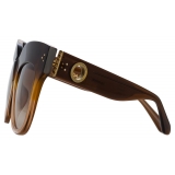 Linda Farrow - Dunaway Oversized Sunglasses in Brown - LFL1049C18SUN - Linda Farrow Eyewear