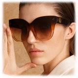 Linda Farrow - Dunaway Oversized Sunglasses in Brown - LFL1049C18SUN - Linda Farrow Eyewear