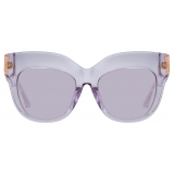 Linda Farrow - Dunaway Oversized Sunglasses in Lilac - LFL1049C13SUN - Linda Farrow Eyewear