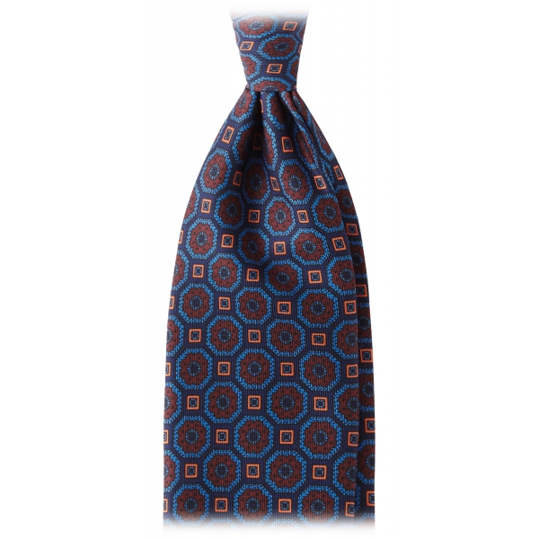 Viola Milano - Mystic Floral Selftipped Italian Silk Tie - Navy Mix - Handmade in Italy - Luxury Exclusive Collection