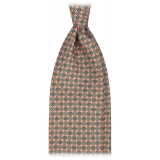 Viola Milano - Mystix Floral Selftipped Italian Silk Tie - Sand - Handmade in Italy - Luxury Exclusive Collection