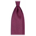 Viola Milano - Oval Pattern Selftipped Silk Tie - Red - Handmade in Italy - Luxury Exclusive Collection