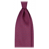 Viola Milano - Oval Pattern Selftipped Silk Tie - Red - Handmade in Italy - Luxury Exclusive Collection