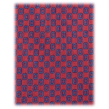 Viola Milano - Oval Pattern Selftipped Silk Tie - Red - Handmade in Italy - Luxury Exclusive Collection