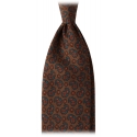 Viola Milano - Autumn Paisley Selftipped Italian Silk Tie - Bronze - Handmade in Italy - Luxury Exclusive Collection