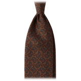 Viola Milano - Autumn Paisley Selftipped Italian Silk Tie - Bronze - Handmade in Italy - Luxury Exclusive Collection