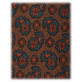 Viola Milano - Autumn Paisley Selftipped Italian Silk Tie - Bronze - Handmade in Italy - Luxury Exclusive Collection