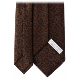 Viola Milano - Autumn Paisley Selftipped Italian Silk Tie - Bronze - Handmade in Italy - Luxury Exclusive Collection