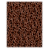 Viola Milano - Knitted Zig Zag Pattern Silk Tie - Light Brown - Handmade in Italy - Luxury Exclusive Collection