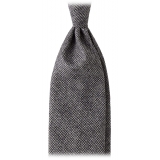 Viola Milano - Pied de Poule Wool 3-Fold Tie - Grey Mix - Handmade in Italy - Luxury Exclusive Collection