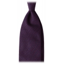 Viola Milano - Pin Dot 3-Fold Grenadine Tie - Navy/Wine - Handmade in Italy - Luxury Exclusive Collection