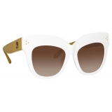 Linda Farrow - Dunaway Oversized Sunglasses in White - LFL1049C17SUN - Linda Farrow Eyewear