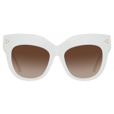 Linda Farrow - Dunaway Oversized Sunglasses in White - LFL1049C17SUN - Linda Farrow Eyewear