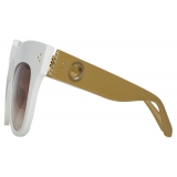 Linda Farrow - Dunaway Oversized Sunglasses in White - LFL1049C17SUN - Linda Farrow Eyewear