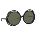 Linda Farrow - Ellen Round Sunglasses in Black - LFL1172C1SUN - Linda Farrow Eyewear