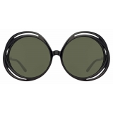 Linda Farrow - Ellen Round Sunglasses in Black - LFL1172C1SUN - Linda Farrow Eyewear