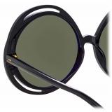 Linda Farrow - Ellen Round Sunglasses in Black - LFL1172C1SUN - Linda Farrow Eyewear
