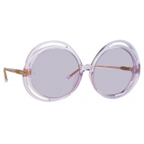 Linda Farrow - Ellen Round Sunglasses in Lilac - LFL1172C7SUN - Linda Farrow Eyewear