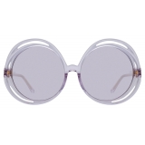 Linda Farrow - Ellen Round Sunglasses in Lilac - LFL1172C7SUN - Linda Farrow Eyewear