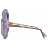 Linda Farrow - Ellen Round Sunglasses in Lilac - LFL1172C7SUN - Linda Farrow Eyewear