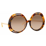 Linda Farrow - Ellen Round Sunglasses in Tortoiseshell - LFL1172C2SUN - Linda Farrow Eyewear