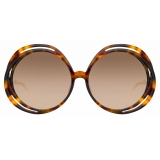 Linda Farrow - Ellen Round Sunglasses in Tortoiseshell - LFL1172C2SUN - Linda Farrow Eyewear