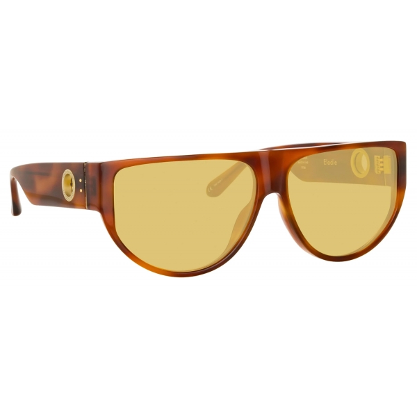 Linda Farrow - Elodie Flat Top Sunglasses in Horn - LFL1302C3SUN - Linda Farrow Eyewear