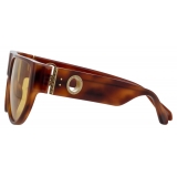 Linda Farrow - Elodie Flat Top Sunglasses in Horn - LFL1302C3SUN - Linda Farrow Eyewear