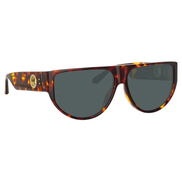 Linda Farrow - Elodie Flat Top Sunglasses in Horn - LFL1302C2SUN - Linda Farrow Eyewear
