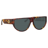 Linda Farrow - Elodie Flat Top Sunglasses in Horn - LFL1302C2SUN - Linda Farrow Eyewear