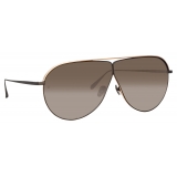 Linda Farrow - Hura Aviator Sunglasses in Black - LFL1263C1SUN - Linda Farrow Eyewear