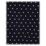 Viola Milano - Pin Dot Selftipped Silk Tie - Navy/White - Handmade in Italy - Luxury Exclusive Collection