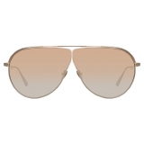 Linda Farrow - Hura Aviator Sunglasses in Light Gold - LFL1263C3SUN - Linda Farrow Eyewear