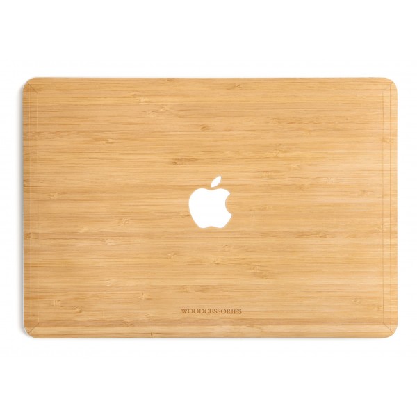 Woodcessories - Bamboo / MacBook Skin Cover - MacBook 15 Pro Touchbar - Eco Skin - Apple Logo - Wooden MacBook Cover