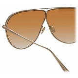 Linda Farrow - Hura Aviator Sunglasses in Light Gold - LFL1263C3SUN - Linda Farrow Eyewear