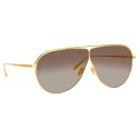 Linda Farrow - Hura Aviator Sunglasses in Yellow Gold - LFL1263C2SUN - Linda Farrow Eyewear